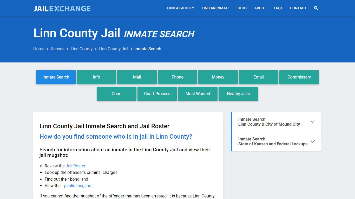 Inmate Search: Roster & Mugshots - Linn County Jail, KS
